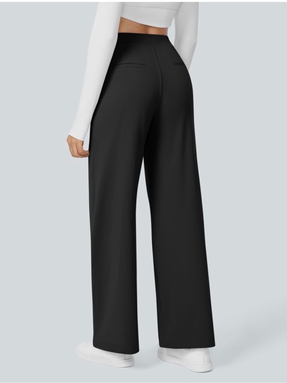 HALARA Black High-Waist Wide Leg Pants